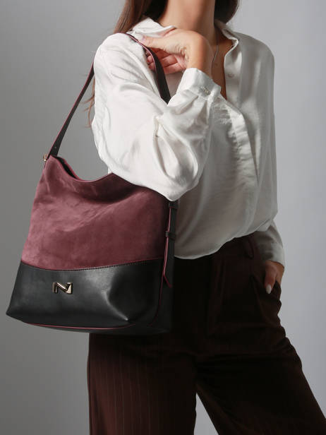 Sac Porté épaule Serena Cuir Daim Nathan baume Violet vogue 6 vue secondaire 1