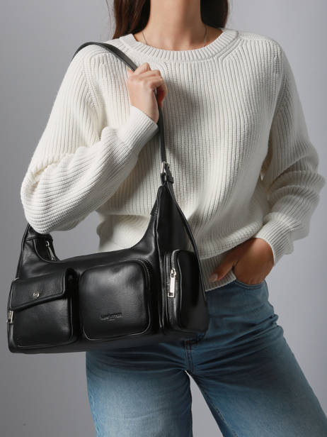 Shoulder Bag Soft Caramella Leather Lancaster Black soft caramella 7 other view 1
