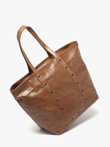 Small Leather Le Cabas Tote Bag With Strap Vanessa bruno Brown cabas cuir 82V40409 other view 2