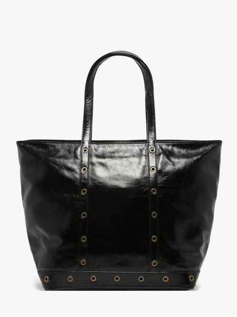 Le Cabas S En Cuir Craquelé Avec Bandoulière Vanessa bruno Noir cabas cuir 82V40409 vue secondaire 4