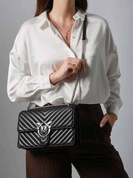 Sac Bandoulière Love Bag Quilt Cuir Pinko Noir love bag quilt A0GK vue secondaire 1