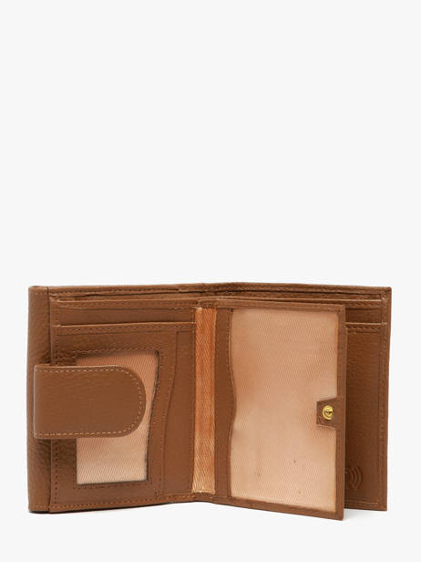 Leather Caviar Compact Wallet Crinkles Brown caviar 14068 other view 1