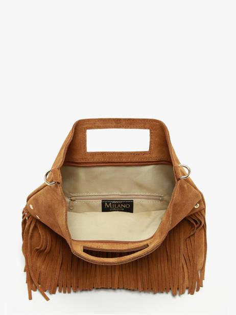 Shoulder Bag Velvet Leather Milano Brown velvet VE25091 other view 3