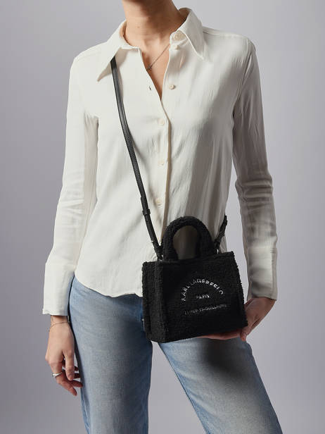 Rue St Guillaume Shearling Mini Tote Karl lagerfeld Black rsg A4W50016 other view 1