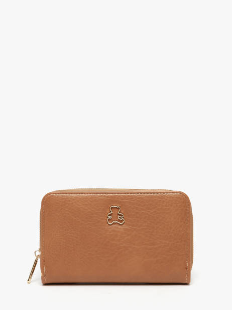 Portefeuille Carolina Lulu castagnette Marron zip CAROL035