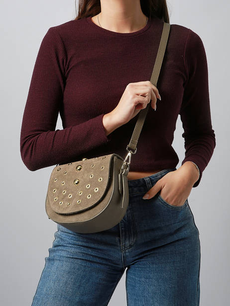Shoulder Bag Velvet Studs Milano Beige velvet studs VS25093 other view 1