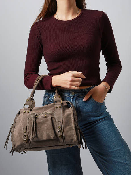 Shoulder Bag Velvet Leather Milano Brown velvet VE24094 other view 1