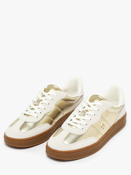 Sneakers In Leather Tommy hilfiger Gold women 90260HT other view 1