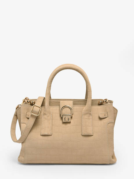 Satchel S Equestre Croco Leather Etrier Beige equestre croco EEQC142S