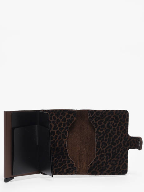 Card Holder Leather Secrid Brown animal MLE other view 1