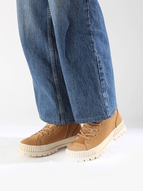 Boots Pallashock Zip In Leather Palladium Beige women 74353252 other view 1