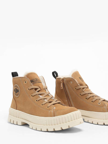 Boots Pallashock Zip In Leather Palladium Beige women 74353252 other view 2