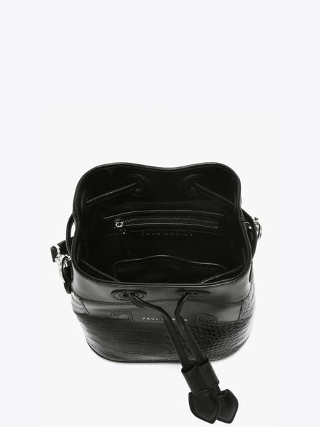 Sac Bandoulière Croco Vernis Paul marius Noir croco vernis CAPUXCRV vue secondaire 2