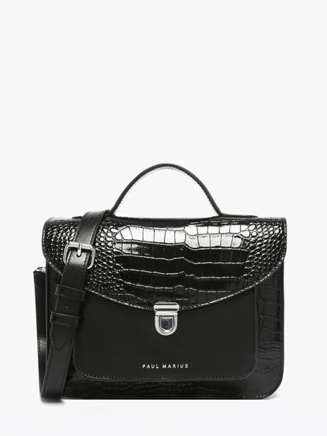 Sac Bandoulière Croco Vernis Paul marius Noir croco vernis GEORGCRV