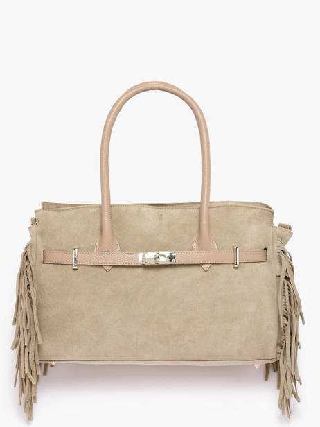 Shoulder Bag Velvet Leather Milano Beige velvet VE25114 other view 2