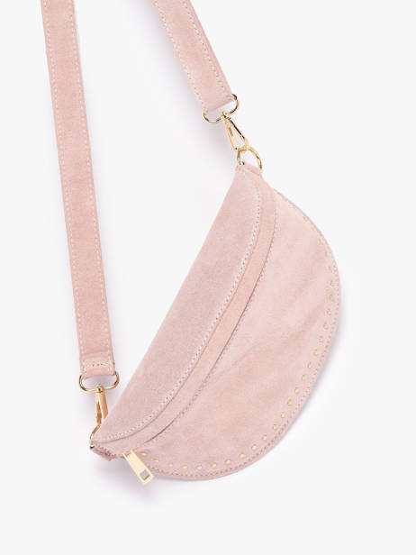 Sac Banane Cuir Milano Rose velvet VE25111 vue secondaire 2