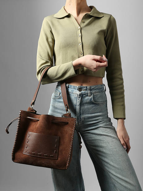 Sac Porté Main Velvet Caviar Cuir Milano Marron velvet caviar VC25113