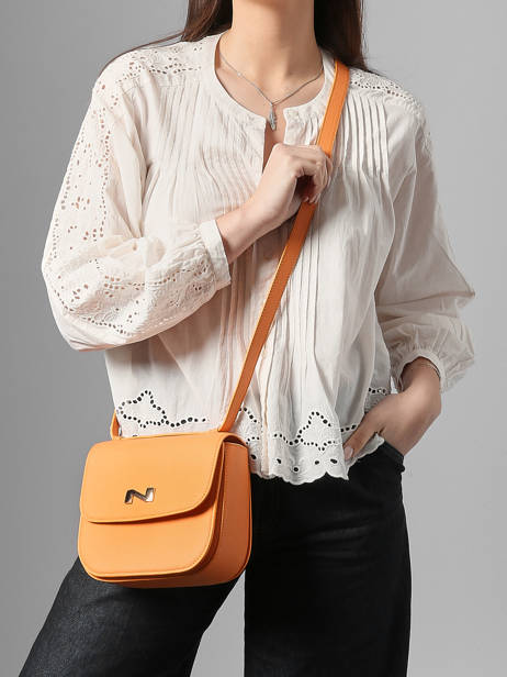 Sac Bandoulière Penelope Cuir Nathan baume Orange odyssey 1 vue secondaire 1