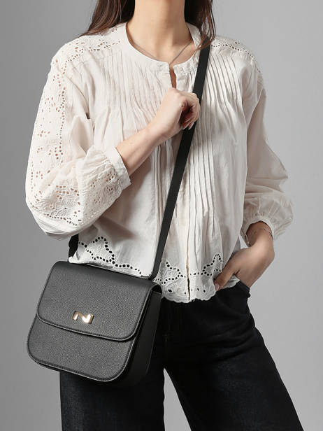 Sac Bandoulière Ulysse Cuir Nathan baume Noir odyssey 2 vue secondaire 1