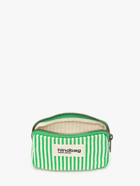 Porte-monnaie Hindbag Vert rayures RA vue secondaire 1