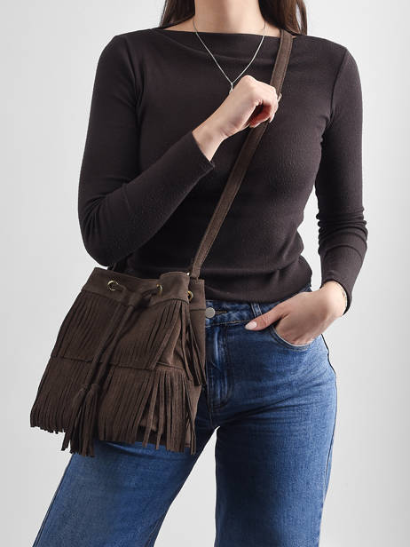 Sac Bandoulière Velvet Cuir Milano Marron velvet VE24116O vue secondaire 1