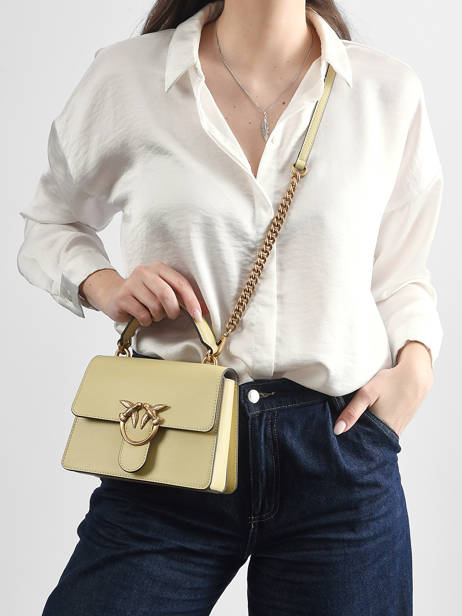 Sac Porté Main Love Bag Icon Cuir Pinko Vert love bag icon A0F1 vue secondaire 1