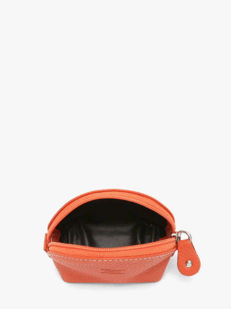 Porte-monnaie Caviar Cuir Crinkles Orange caviar 14026 vue secondaire 1