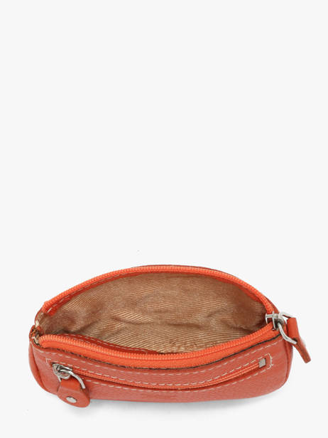 Porte-monnaie Caviar Cuir Crinkles Orange caviar 14036 vue secondaire 1