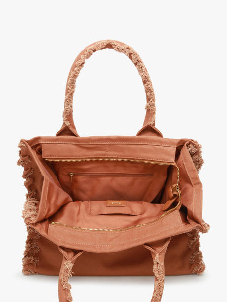 Sac Porté Main Logo Shopper Coton Pinko Marron logo shopper 6673A3A4 vue secondaire 3