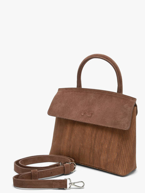 Sac Bandoulière Clarita Cuir Texturé Nathan baume Marron nathan 18TX vue secondaire 1