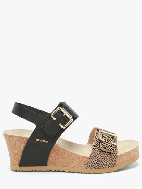 Platform Sandals In Leather Mephisto Black accessoires P5148845