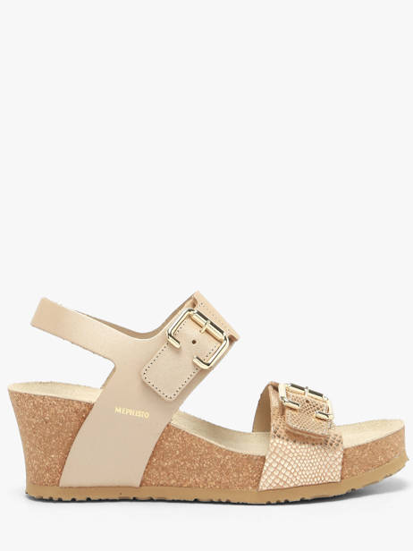 Platform Sandals In Leather Mephisto Beige accessoires P5148844