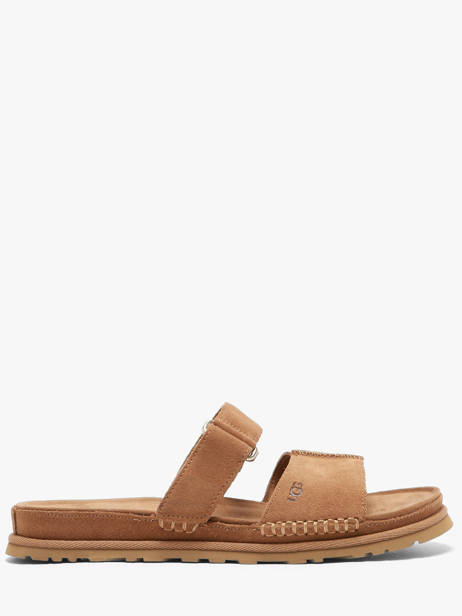 Slippers In Leather Ugg Brown accessoires 1178590