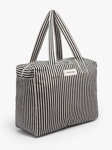 Shoulder Bag Célestins Striped Recycled Cotton Rivedroite Black spring striped CELESTRI other view 1