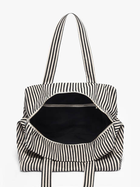 Shoulder Bag Célestins Striped Recycled Cotton Rivedroite Black spring striped CELESTRI other view 2