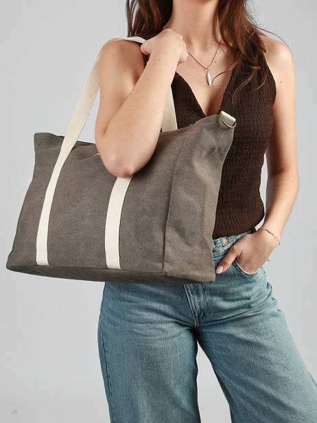 A4 Size Shoulder Bag Amour Toile Cotton Miniprix Gray amour toile 8087 other view 1