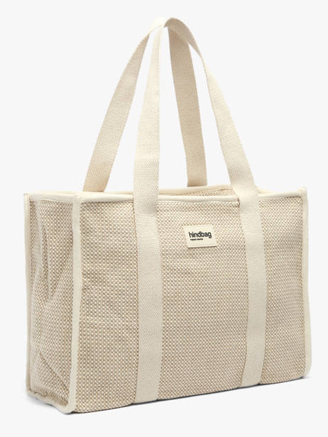 Sac Porté épaule Tressage Coton Hindbag Beige tressage TS vue secondaire 1