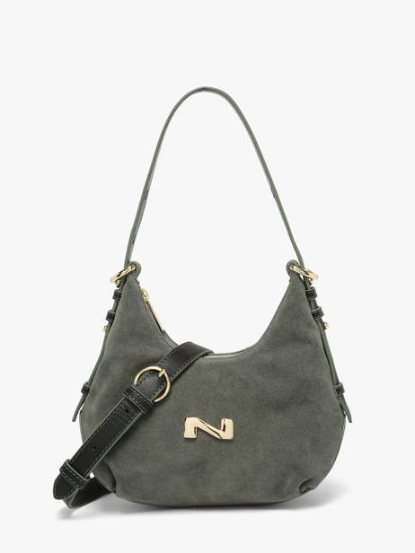 Sac Bandoulière Sam Cuir Daim Nathan baume Vert vogue 4