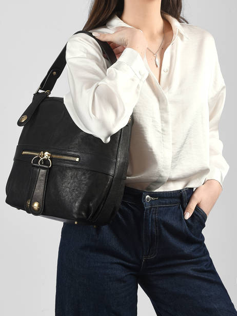 Leather Nomade Shoulder Bag Gerard darel Black midday B402 other view 1