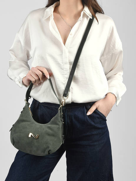 Sac Bandoulière Sam Cuir Daim Nathan baume Vert vogue 4 vue secondaire 1