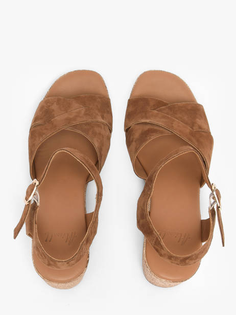 Heeled Sandals In Leather Aliwell Brown women A123066 other view 3