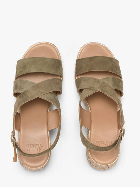 Wedge Sandals In Leather Aliwell Green women A126158 other view 3