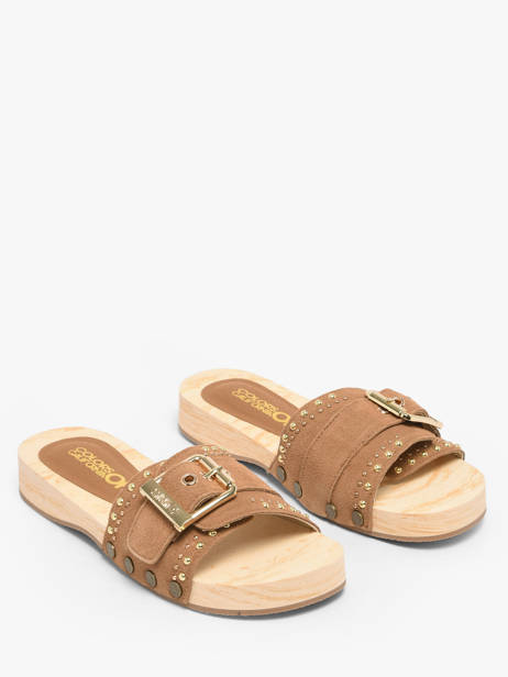 Slippers In Leather Colors of california Brown women HCBAYL05 other view 1