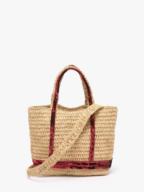 Sac Bandoulière Baby Cabas Raphia Et Paillettes Vanessa bruno Beige cabas raphia 64V40410 vue secondaire 4