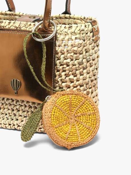 Raffia Bag Charm Summer Fruit Le voyage en panier Yellow l'atelier du crochet AM830 other view 2