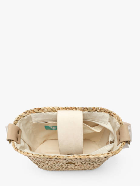 Sac Bandoulière Estival Raphia Le voyage en panier Beige estival PM944 vue secondaire 2