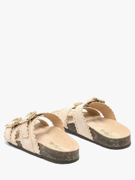 Slippers With Straps In Leather Semerdjian Beige accessoires ARIANNA other view 2
