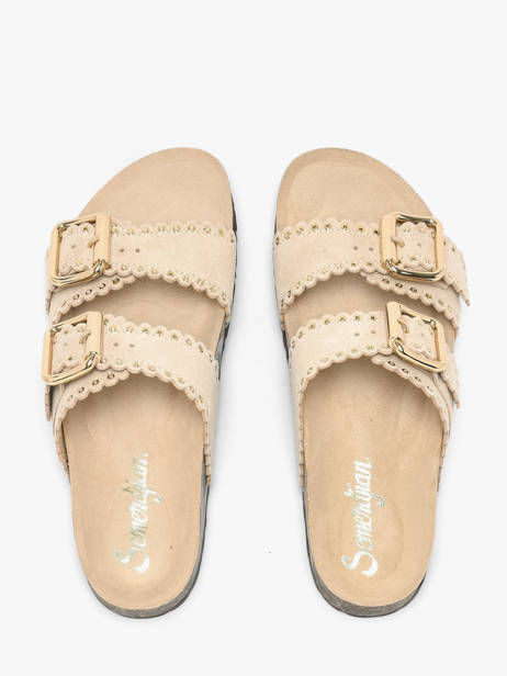 Slippers With Straps In Leather Semerdjian Beige accessoires ARIANNA other view 3
