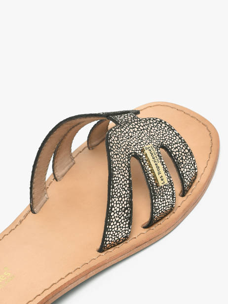 Leather Hadamia Slide Sandals Les tropeziennes Black women HADAMIA other view 2