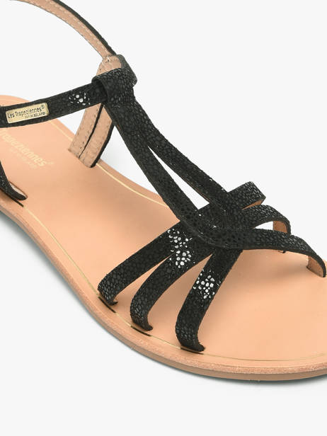 Flip Flops In Leather Les tropeziennes Black accessoires HAMELIE other view 2